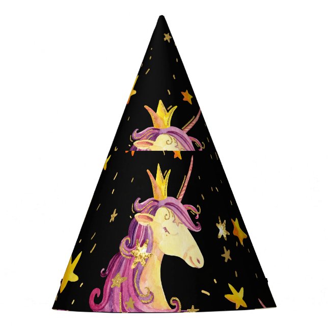 Einhorndruckerin: Aquarellmärchen Partyhütchen (Vorderseite)