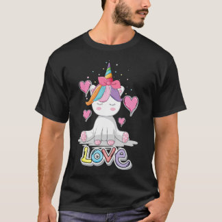 Einhornende Liebe Herzstück Valentinstag für Kinde T-Shirt