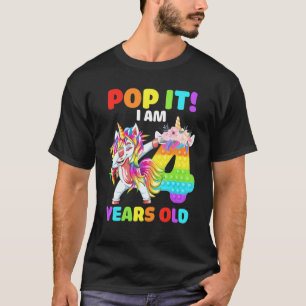 Einhornende Pop Ich bin 4 Jahre alt Kinder 4. T-Shirt