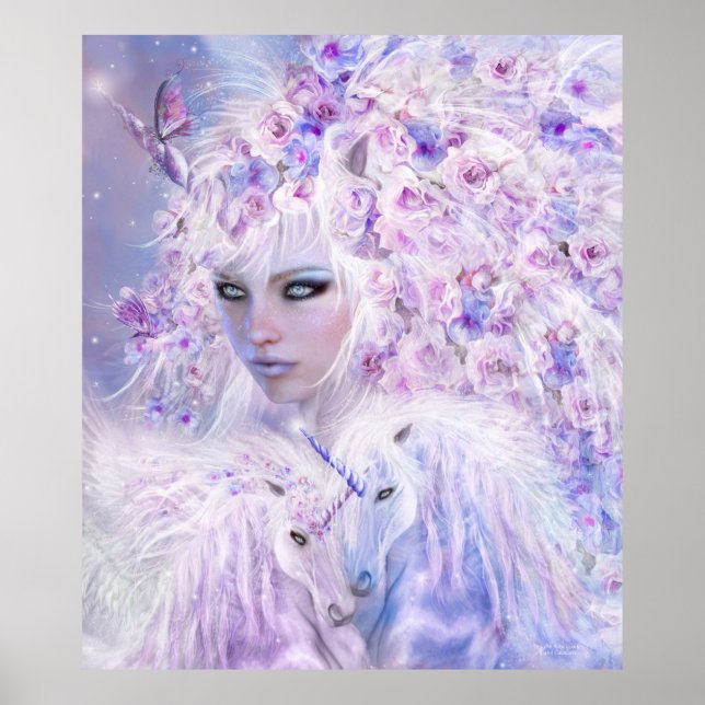 Einhornende Rose Goddess Fine Art Poster/Print Poster (Vorne)