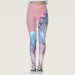Einhornende Silhouette auf pastellrosa Bas Leggings