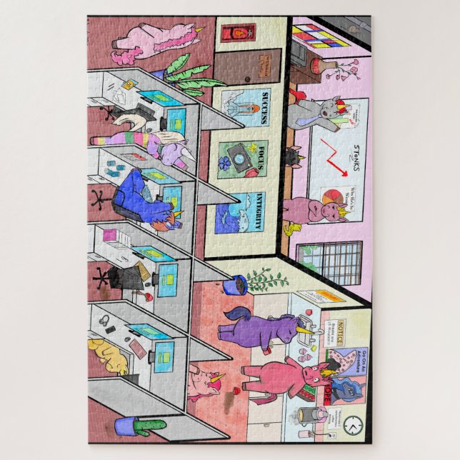 Einhörner bei der Arbeit Puzzle (Vertikal)