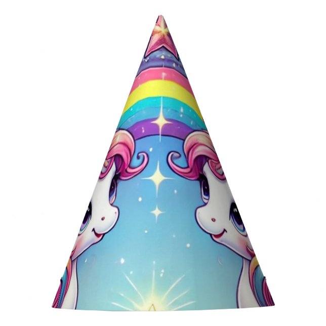 Einhörner der Regenbogenkönigliche Partyhütchen (Vorderseite)