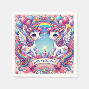 Einhörner der Regenbogenkönigliche Serviette