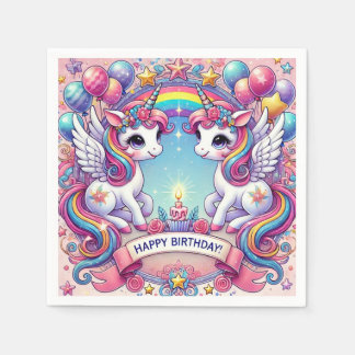 Einhörner der Regenbogenkönigliche Serviette