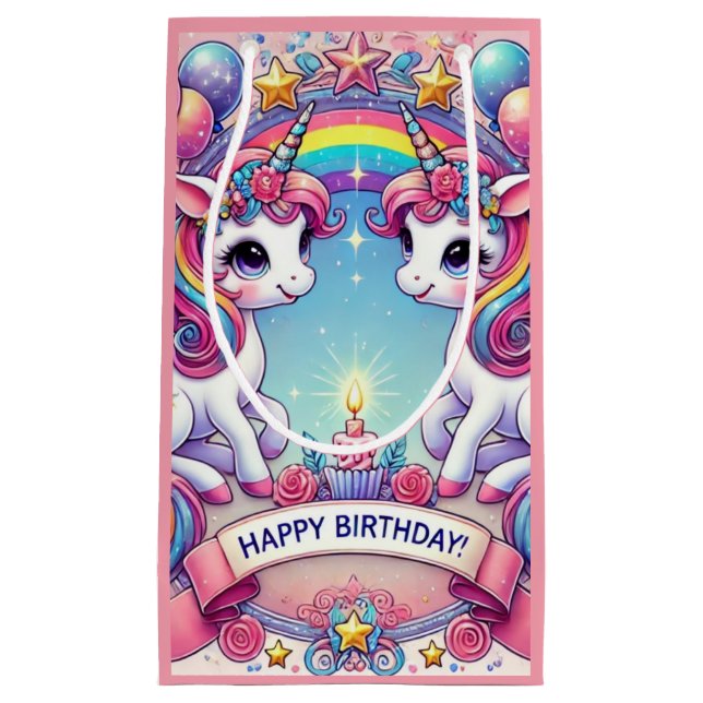 Einhörner der Regenbogenköniglichen Kleine Geschenktüte (Vorderseite)