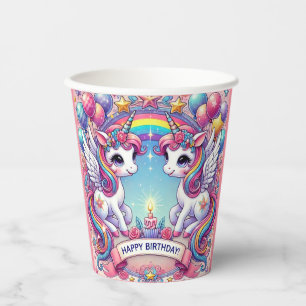 Einhörner der Regenbogenköniglichen Pappbecher