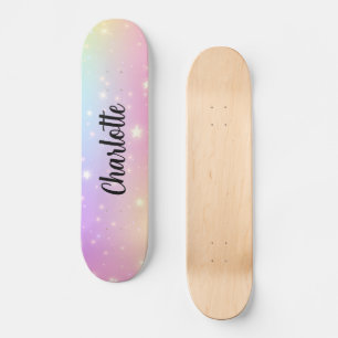 Einhörner im Regenbogenhimmel Personalisiert Skateboard