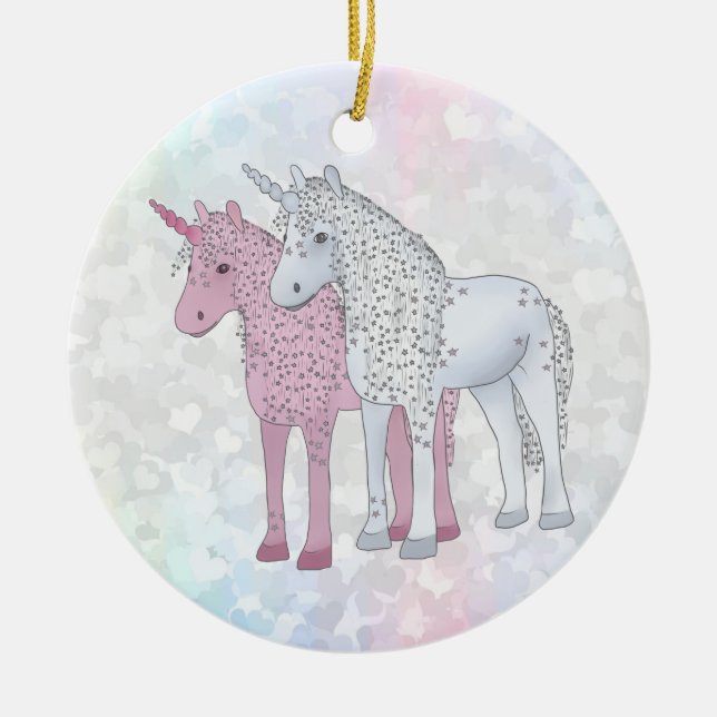 Einhörner Keramik Ornament (Vorne)