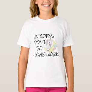 Einhörner machen keine Hausaufgaben - Lustiges Kin T-Shirt