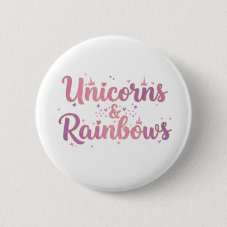 Einhörner & Regenbogen Button