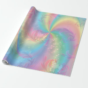 Einhörner, Regenbogenspiralen für Süsse-Kuchen-Mäd Geschenkpapier