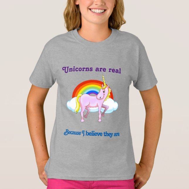 Einhörner sind echte Mädchen, die Shirt rauchen (Vorderseite)