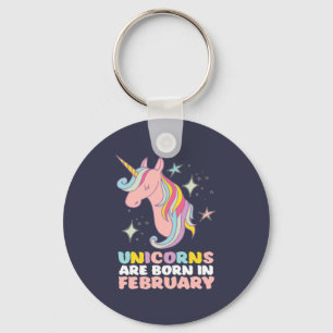 Einhörner sind im Februar Niedliche Geburtstag Gir Schlüsselanhänger