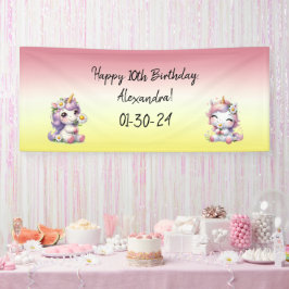 Einhörner und Gänseblümchen, "Happy Birthday"-Part Banner