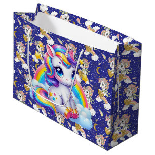 Einhörner und Regenbögen Große Geschenktüte