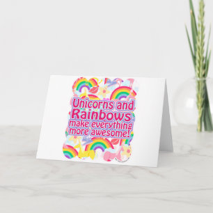 Einhörner und Regenbogen Karte