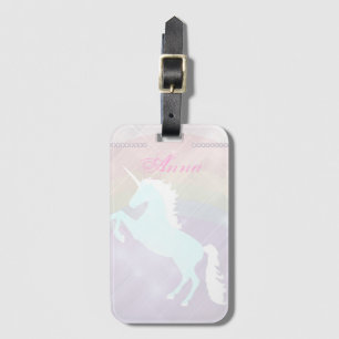 Einhornfantasy pink und lila gepäckanhänger