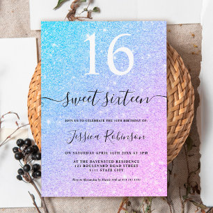 Einhorngebäck Glitzern Glitzer schick Sweet 16 Einladung