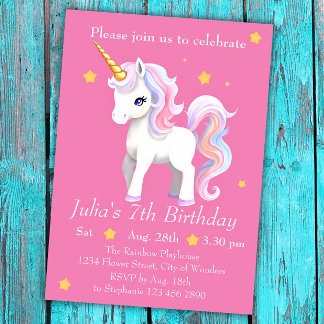 Einhorngeburtstag Einladung - Einhorn Party
