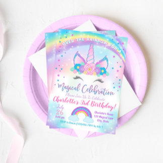 Einhorngeburtstag Einladung, Einhorn Party einlade Einladung