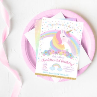 Einhorngeburtstag Einladung, Einhorn Party einlade Einladung