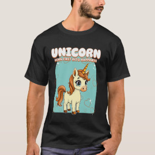 Einhornhorn Zuerst In Glück Einhorn T-Shirt
