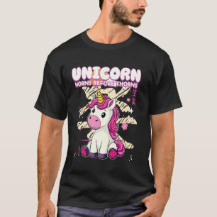 Einhornhörner vor Einhorn mit Dornen T-Shirt