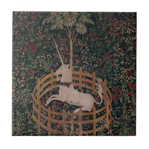 Einhornjagd mittelalterliche Kunst - Einhorn ruht Fliese