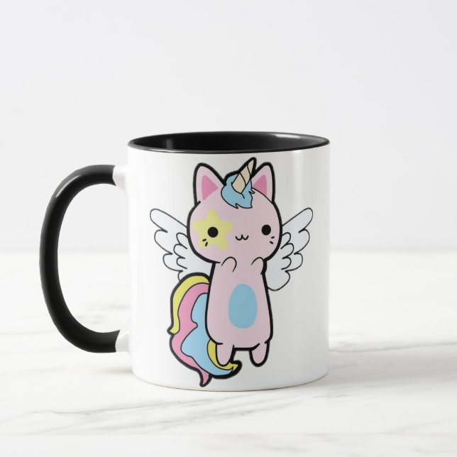 Einhornkätzchen Regenbogen Tasse (Links)