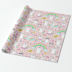 Einhornkatzenverpackungspapier Geschenkpapier