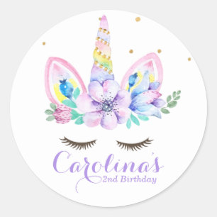 Einhornkleber für Wasserfarben Runder Aufkleber