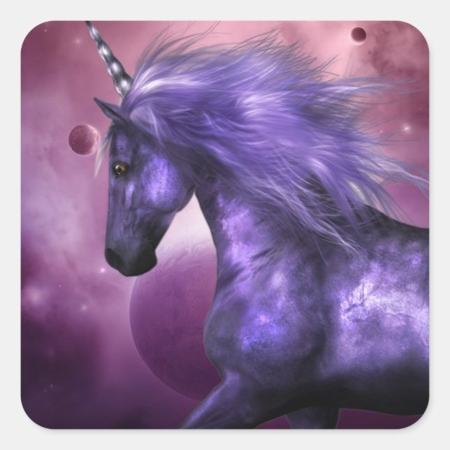 Einhornkleber Quadratischer Aufkleber (Vorderseite)