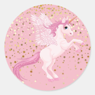 Einhornkleber Runder Aufkleber