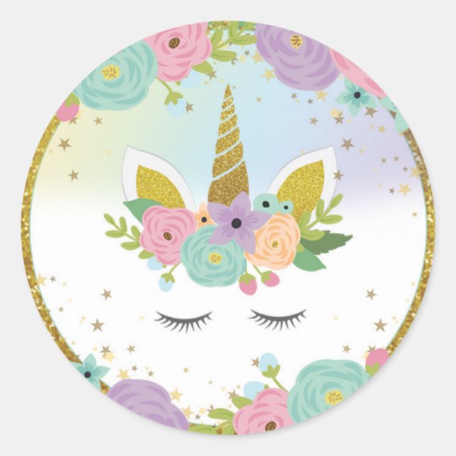 Einhornkleber Runder Aufkleber (Vorderseite)