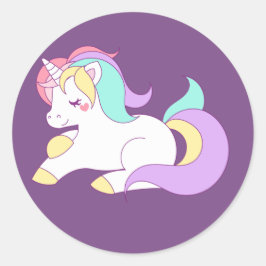 Einhornkleber Runder Aufkleber