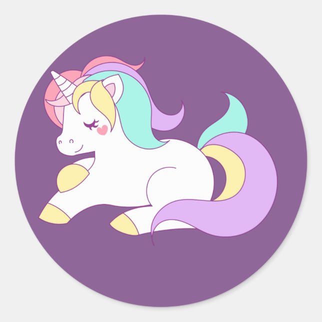 Einhornkleber Runder Aufkleber (Vorderseite)