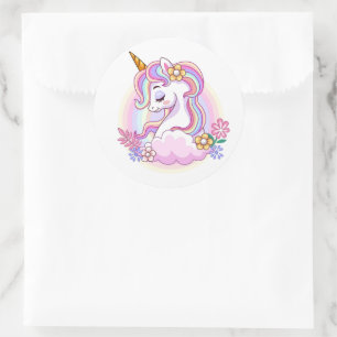 Einhornkleber Runder Aufkleber