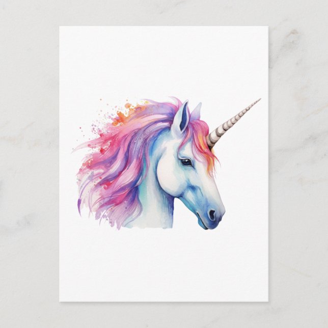 Einhornkopf  postkarte (Vorderseite)