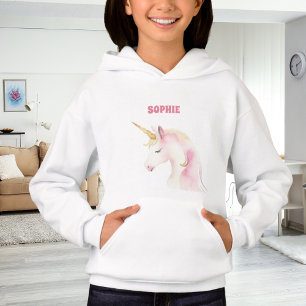 Einhornkopf rosa niedlicher Name Hoodie