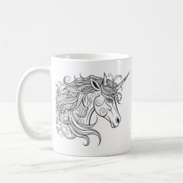 Einhornkopf Zeichnend Kaffeetasse