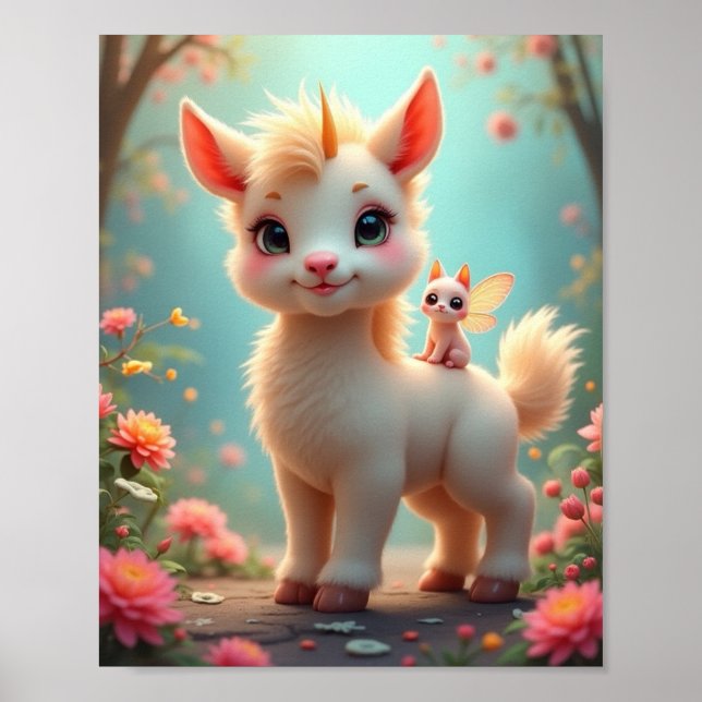 Einhornkreatur Poster (Vorne)