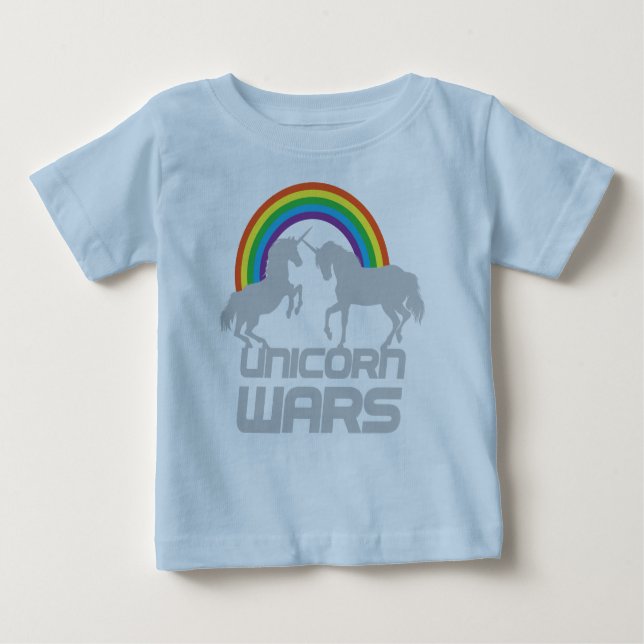 Einhornkriege mit Regenbogen Baby T-shirt (Vorderseite)