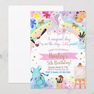 Einhornkunst, Malerei, Einladung zum Geburtstag vo