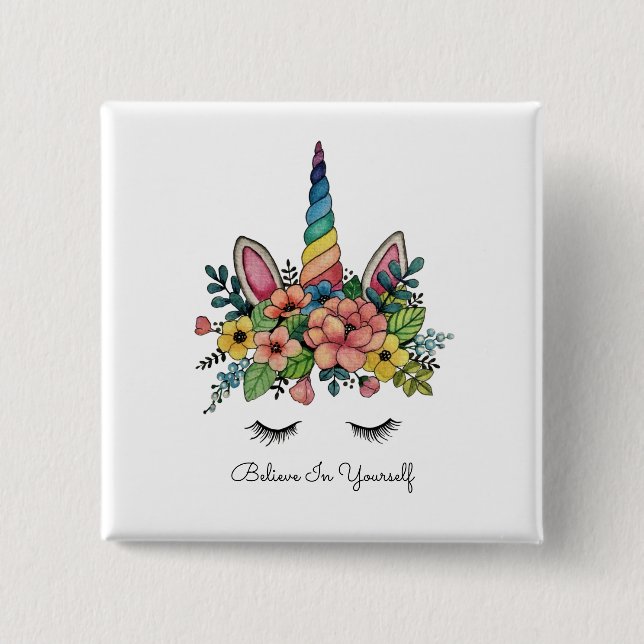 Einhornlinsen mit Regenbogenhaut Button (Vorderseite)