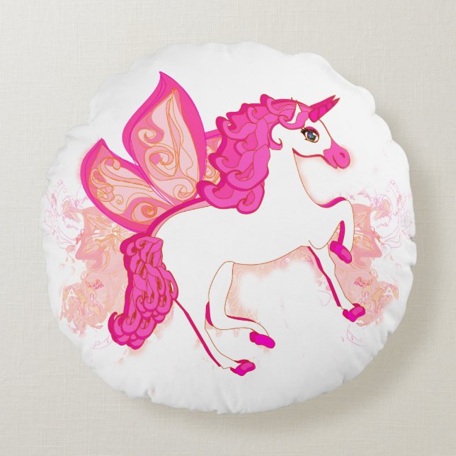 Einhornlogo runde Kissen (Vorderseite)