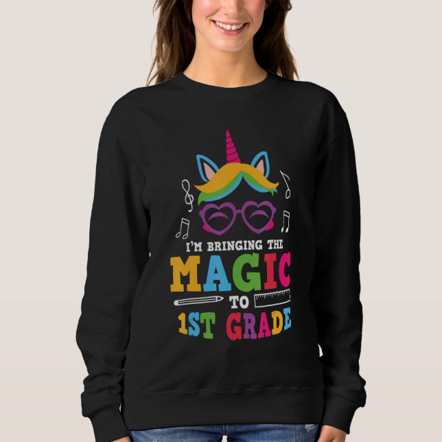 Einhornmagie der ersten Klasse Sweatshirt (Vorderseite)