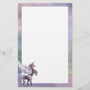 Einhornmagie Farbenfrohe Pasta Fantasy Wasserfar Briefpapier