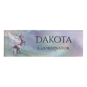 Einhornmagie Farbenfrohe Pasta Fantasy Wasserfar Namenschild