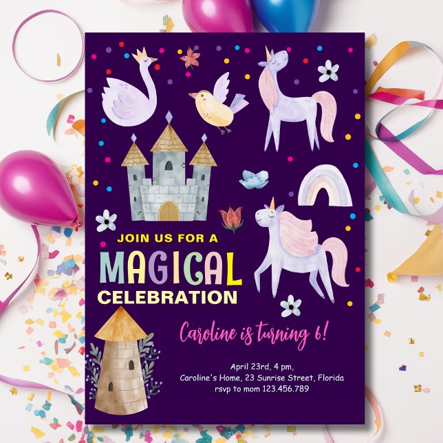 Einhornmagie Geburtstagskinder Einladung (Von Creator hochgeladen)
